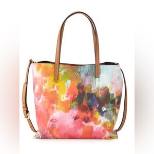 Tory Burch Kerrington Watercolor mini square tote bag with crossbody strap
